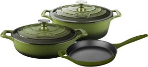 Набор эмалированных кастрюль La Cuisine, 5 предметов, оливковый
