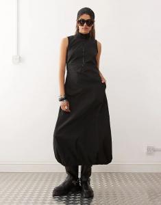 Платье миди COLLUSION с высоким воротом, черное