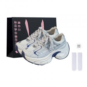 Boldi Kuki Высокие дышащие низкие массивные кроссовки женские синие (сумка для покупок + в комплекте носки), цвет Blue (Shopping Bag+Comes with Socks)