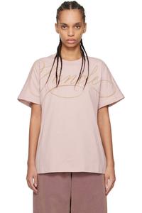 Розовая футболка с логотипом S/S Moncler