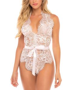 Женское нижнее белье с лямкой на шее и кружевом Teddy Oh La La Cheri, белый