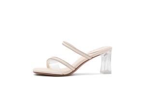 Резиновая подошва с камнями бесшумные устойчивые к истиранию слайды женские BELLE, экрю