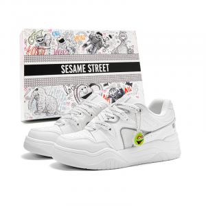 Увеличивающие рост, баланс, ударопрочность, легкие, дышащие, нескользящие, унисекс, обувь для скейтбординга SESAME STREET, Classic Black White