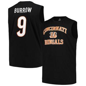 Мужская майка-борцовка Joe Burrow Cincinnati Bengals Big & Tall черная Unbranded