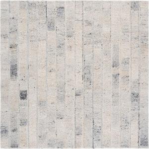 Ковер SAFAVIEH, 183 x 183 см, Casablanca Collection - светло-серый, геометрический рисунок, плюш, идеален для помещений с высокой проходимостью в гостиной, спальне, столовой (HVT108G)