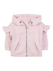 Худи на молнии с оборками Givenchy Kids, розовый