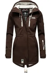 Функциональное пальто Marikoo "Zimtzicke", спортивная парка из софтшелла с капюшоном, коричневый