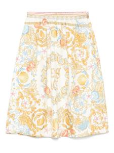 Юбка с шелковым принтом Versace Kids, нейтральный