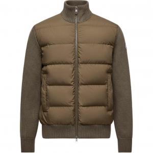 Утепленная куртка на молнии Moncler, оливковый зеленый