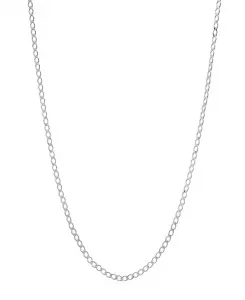 Плоское кубинское ожерелье унисекс из стерлингового серебра Steeltime, silver