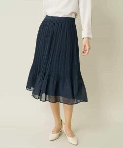 Плиссированная юбка из шифона, пригодная для стирки Avv, цвет Navy