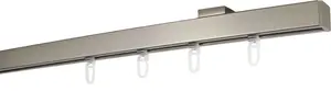 Карниз для штор GARESA "Нора", 1 направляющая, желаемая длина, комплект для штор, легко устанавливается на потолок, выдвижной, колпачок 530 см, Ø 20 мм, цвет edelstahlfarben