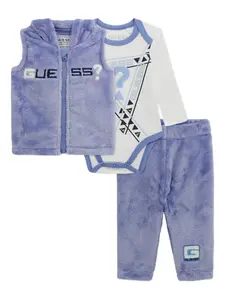 Комплект для новорожденного с нашивкой-логотипом Guess Kids, синий
