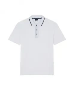 Поло из хлопка двойного пике с полосатым рисунком. Paul & Shark, белый