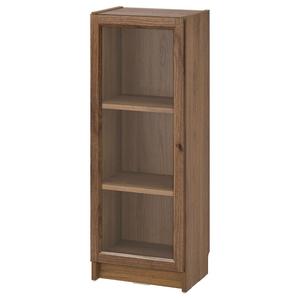 Книжный шкаф со стеклянной дверцей BILLY/OXBERG IKEA, 40x30x106 см, цвет brown/walnut effect