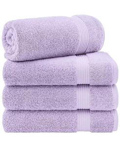 Набор банных полотенец American Soft Linen Bekos Premium из 100% турецкого хлопка, 4 шт, фиолетовый