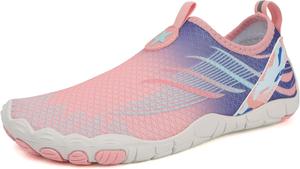 Хайк босоножки для женщин, дышащие, противоскользящие спортивные туфли, быстросохнущие, удобные, с широкой носочной частью, обувь для заземления, легкие, для пляжа, бассейна, аква, плавания, серфинга, для диабетиков, прогулочная обувь Generic, Pink