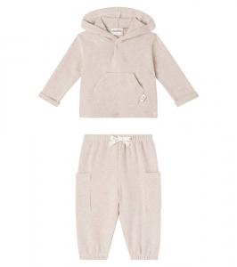 Детский хлопковый худи и спортивные штаны Cozmo, Stone