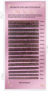 Линий Project Lashes, Nagaraku Premium Eyelashes Brown C 0,10 Mix, 20
