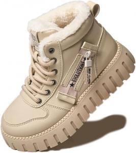 Женские зимние ботинки, теплые кроссовки на шнуровке, толстые каблуки с застежкой-молнией Chouiss, Khaki