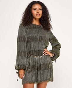 Детское платье с металлизированным плиссированным трикотажным поясом SENI & CADE, Metallic