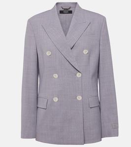 Меланжевый блейзер из смесовой шерсти Versace, Concrete Melange
