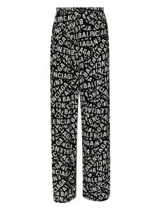 Balenciaga пижамные брюки с логотипом, черный