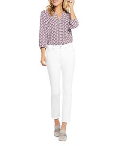 Укороченные джинсы скинни с высокой посадкой NYDJ Petite Sheri в цвете Artist Blue, белый