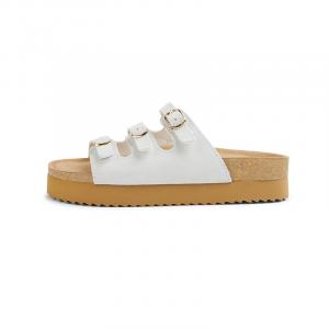 TOOMANYSHOES Женские слайдеры экрю, цвет Ecru