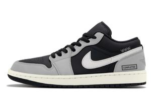 Jordan Мужские баскетбольные кроссовки Air 1 Abrasion Resistant Low top Vintage Shadow Gray