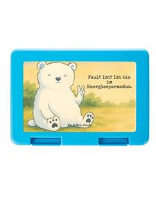 Mr. & Mrs. Panda Ланч-бокс с изображением полярного медведя в стиле «ленивый дизайн» и надписью белого цвета