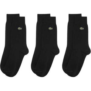 Набор из трех носков с вышитым логотипом LACOSTE, черный
