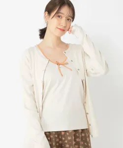 Хлопковая майка с U-образным вырезом и ленточной отделкой, производство США Studio Clip, цвет Greige X Orange 12