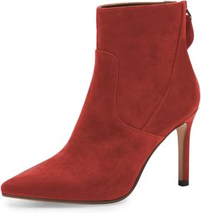 Женские ботильоны FSJ в ретро стиле с заостренным носком, высоким каблуком-стилето и молнией сзади, повседневная уличная обувь для женщин, размеры 4-15 US, Red