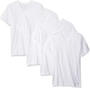 Мужские хлопковые футболки Calvin Klein Multipack с V-образным вырезом, 4 White