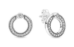 Pandora Серьги-гвоздики женские серебряные