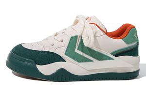 Низкие женские скейтерские кеды Beige Green Feiyue, бежево-зеленые