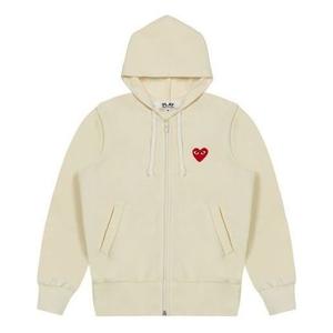 Куртка COMME des GARCONS PLAY Zip Hoodie Red Heart Emblem 'Ivory', бежевый