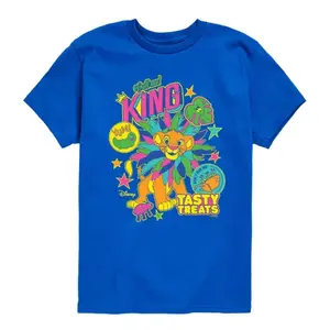 Футболка с наклейками «Король Лев» и «Симба» для мальчиков 8-20 лет Disney, синий