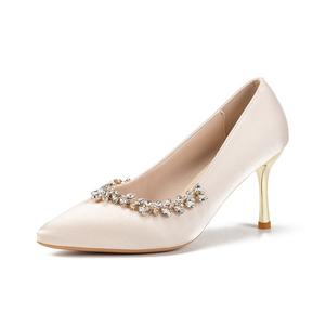 Xingdiman Женские туфли на высоком каблуке бордовый, белый, шампань - шампань 8 см, цвет Champagne 8CM