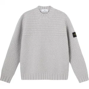 Свитер с круглым вырезом STONE ISLAND, pearl серый