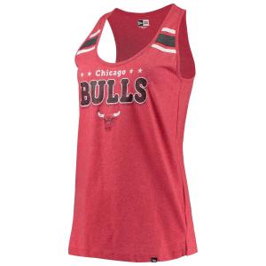 Женская майка New Era с принтом Red Chicago Bulls с круглым вырезом и открытой спиной New Era