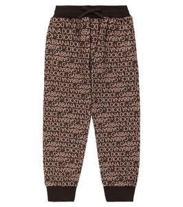 Спортивные брюки из хлопкового джерси с логотипом Dolce&Gabbana Kids, коричневый