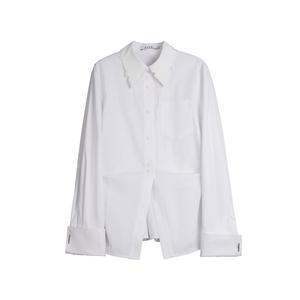 ELLE Рубашка Women's White Lapel Moderate