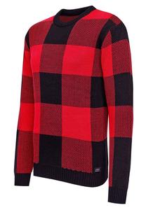 Вязаный свитер с клетчатым узором RUSTY NEAL, цвет Schwarz Rot
