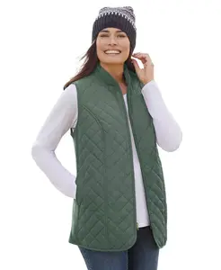 Утепленная жилетка с молнией спереди размера Plus Size Woman Within, зеленый