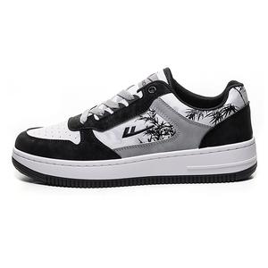 WARRIOR Кроссовки Air Force 1 белые противоскользящие и износостойкие дышащие скейтбордские унисекс черный серый бамбук, цвет Black Gray Bamboo