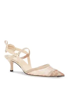 Женские сетчатые босоножки на каблуке средней высоты с открытой пяткой colibrì lite ff Fendi, розовый