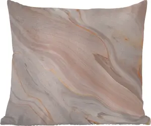 Подушка для улицы - Мрамор - Узор - Пастель - Абстрактный - Под мрамор - Роскошь - 60x60 см - Устойчива к атмосферным воздействиям - Подушка для отдыха - Декоративная подушка - Подушка для сна MuchoWow