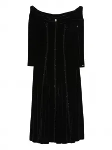 Платье миди с кристаллами Nissa, черный